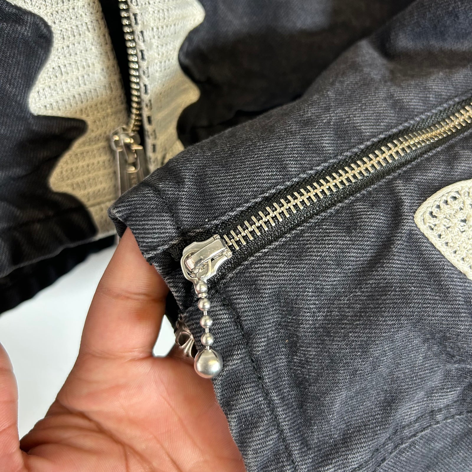 Kapital Kountry Black Denim Motorcross Jacket Size 3