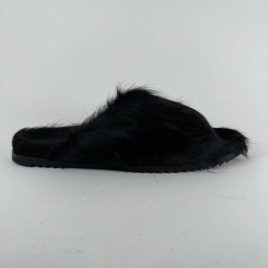 Rick Owens Ponyhair Fur Granolas Slip Ons Size 44