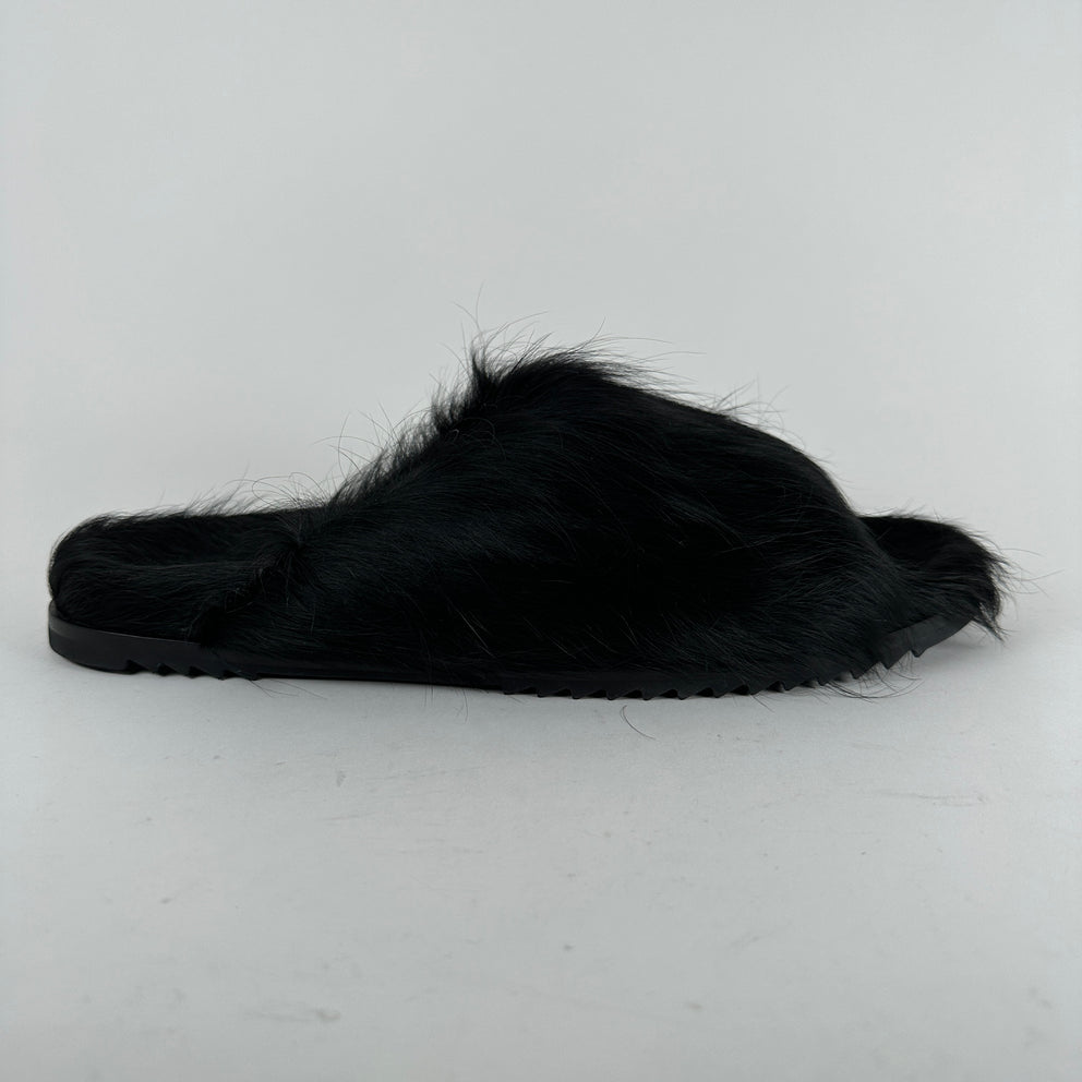 Rick Owens Ponyhair Fur Granolas Slip Ons Size 44