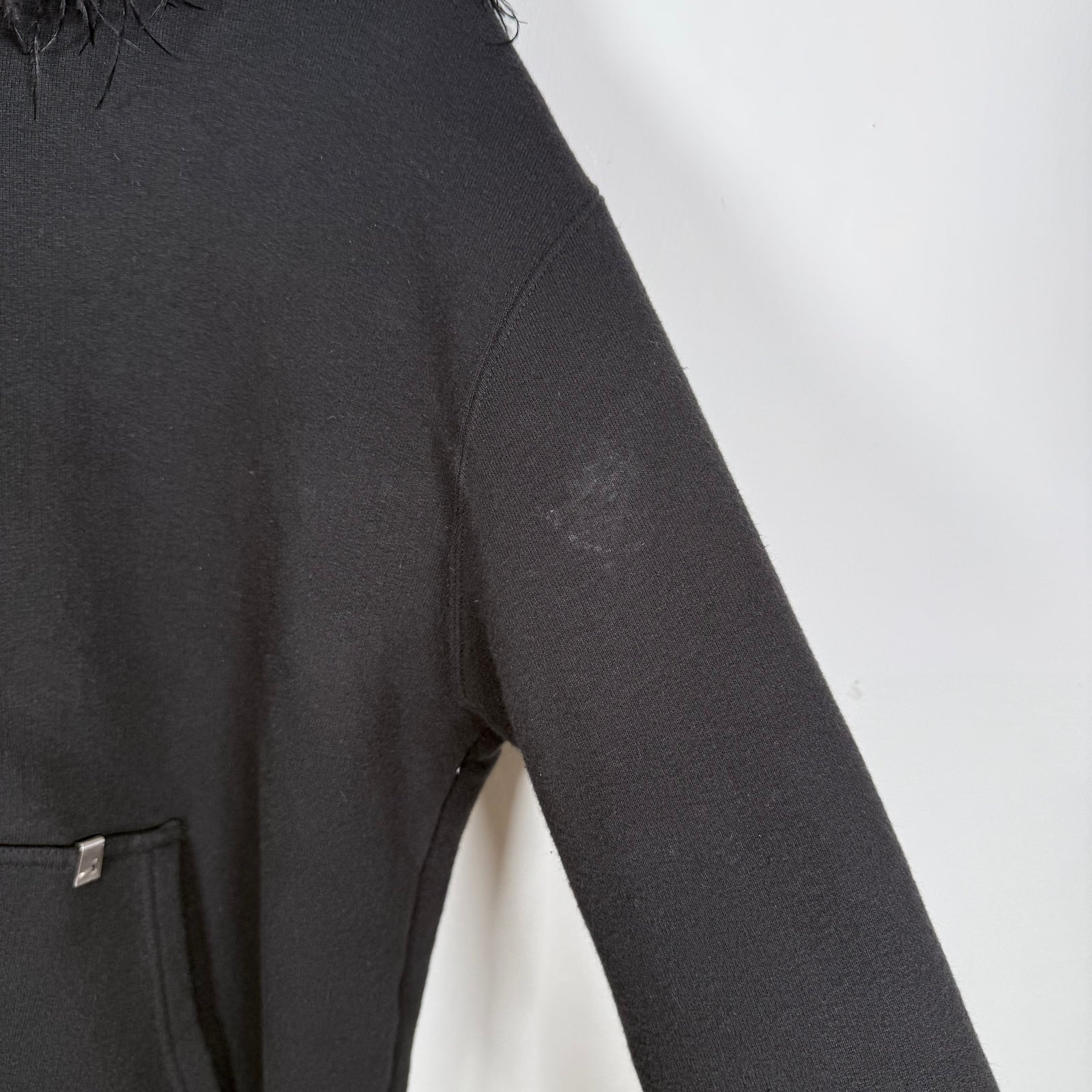 1017 Alyx 9SM Black Fur Hair Zip-Up Hoodie Size L