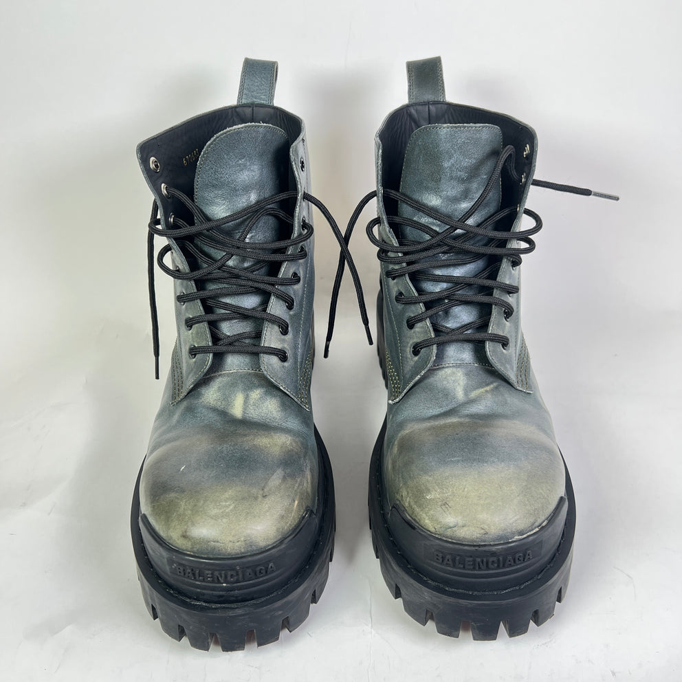 Balenciaga Worn Out Leather Strike Boots