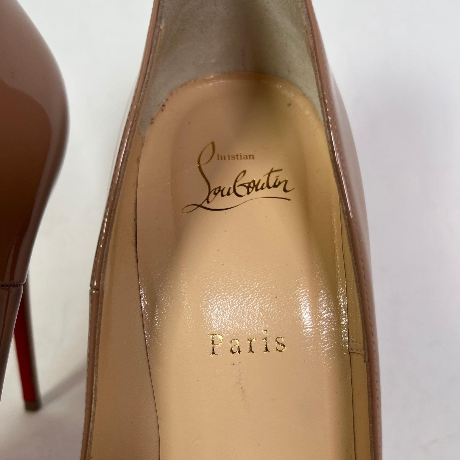 Christian Louboutin Nude Patent Kate 120 Heels Size 41
