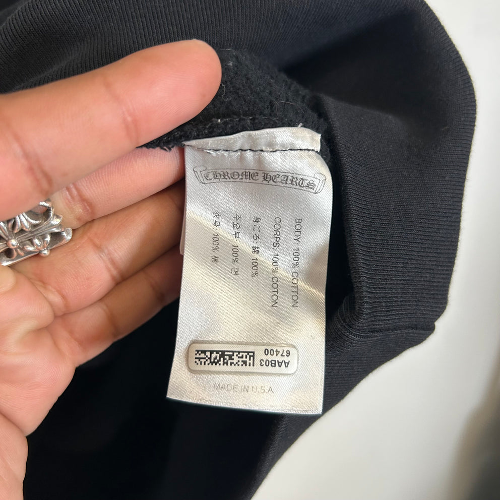 Chrome Hearts Black Vertical Logo Hoodie Size L