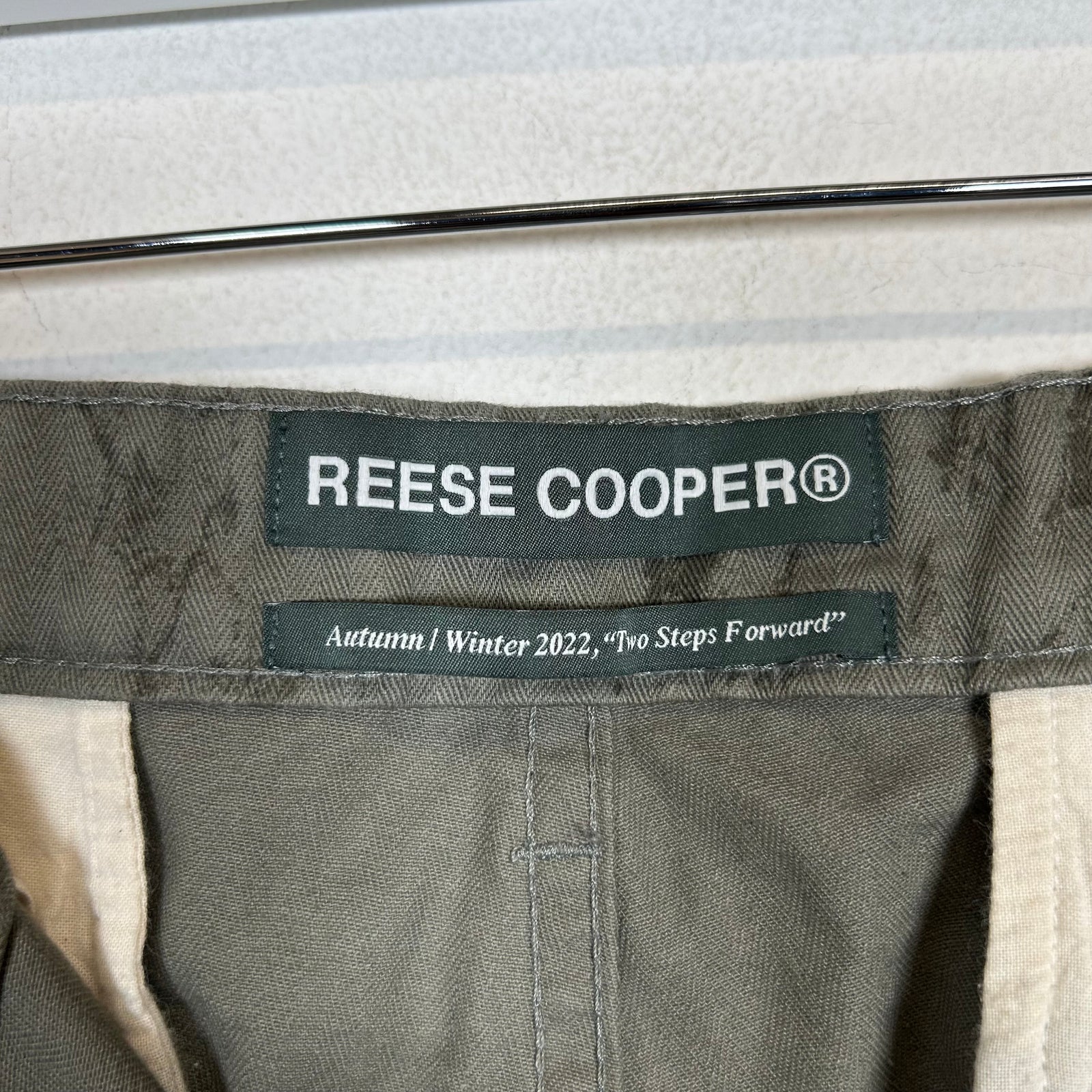 Reese Cooper Olive Herringbone Cargo Pants Size 32