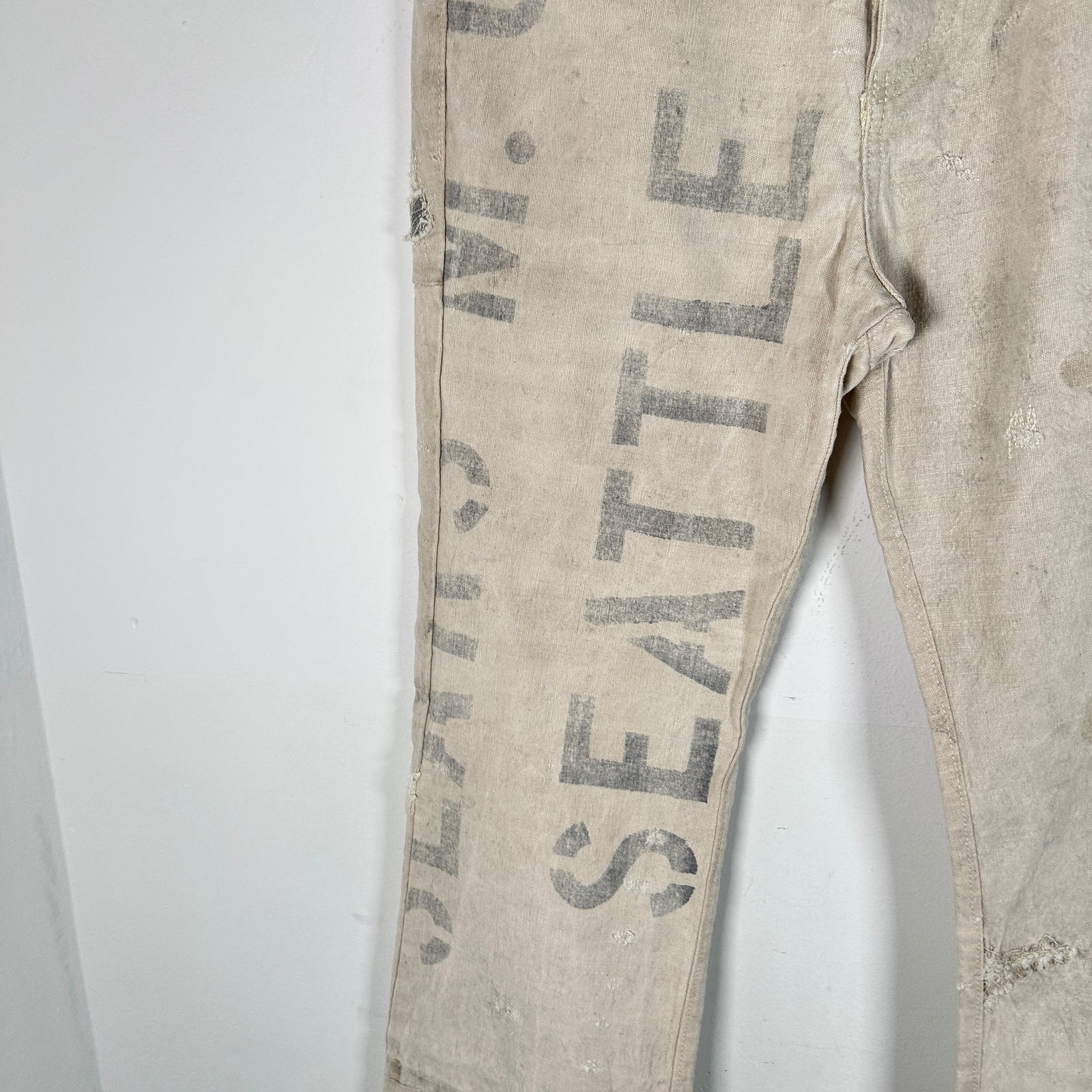 Gallery Dept 'Logan' Mail Canvas Bag Rework Jeans Size 33