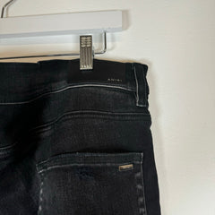 Amiri Black Glitter Patched Thrashed Jeans Size 36
