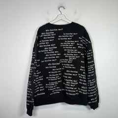 Who Decides War Black Full Embroidered Scripture Crewneck Size L