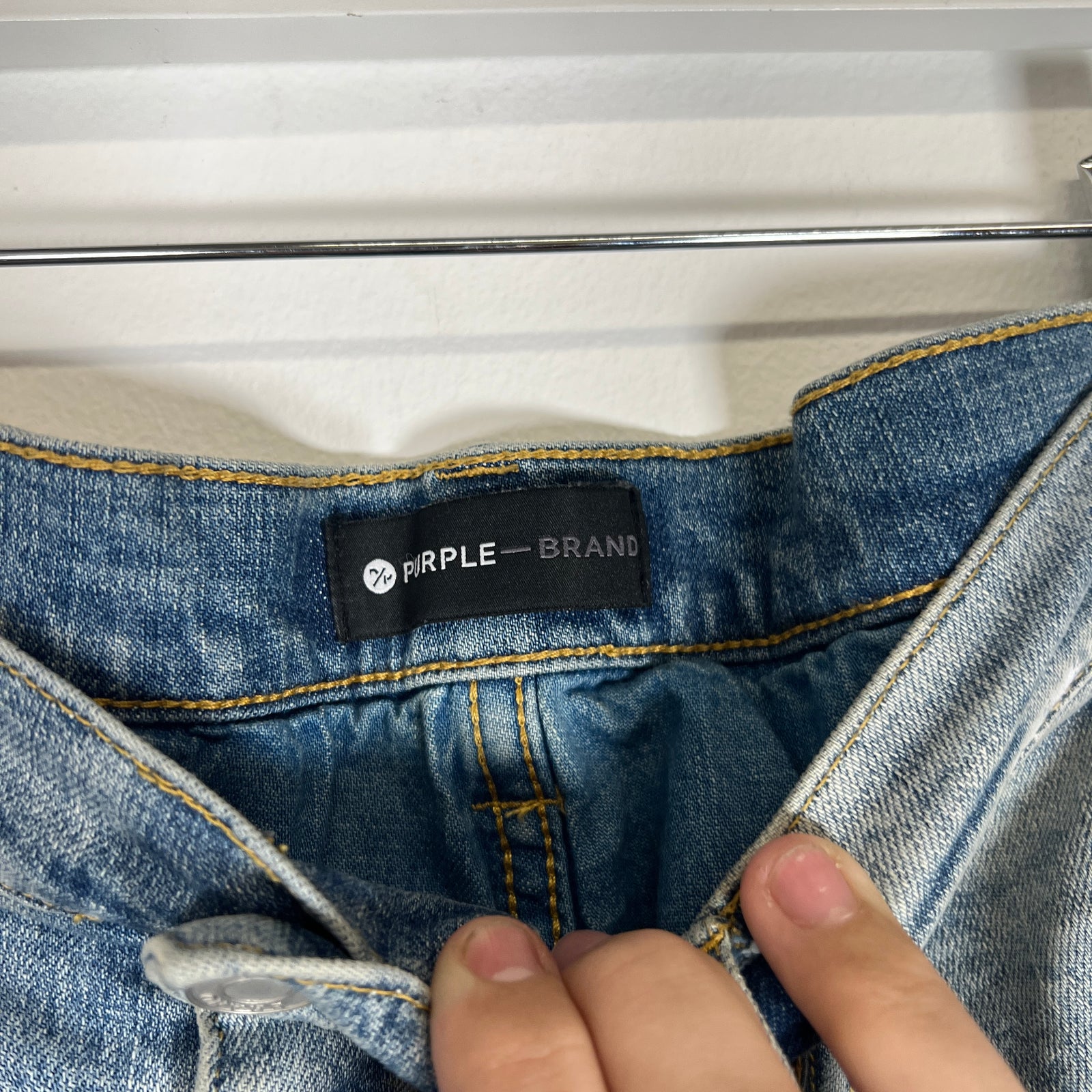 Purple Lightwash Paint Splatter Jeans Size 33