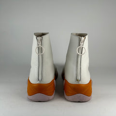 Raf Simon White Leather Back Zip High Runner Size 42