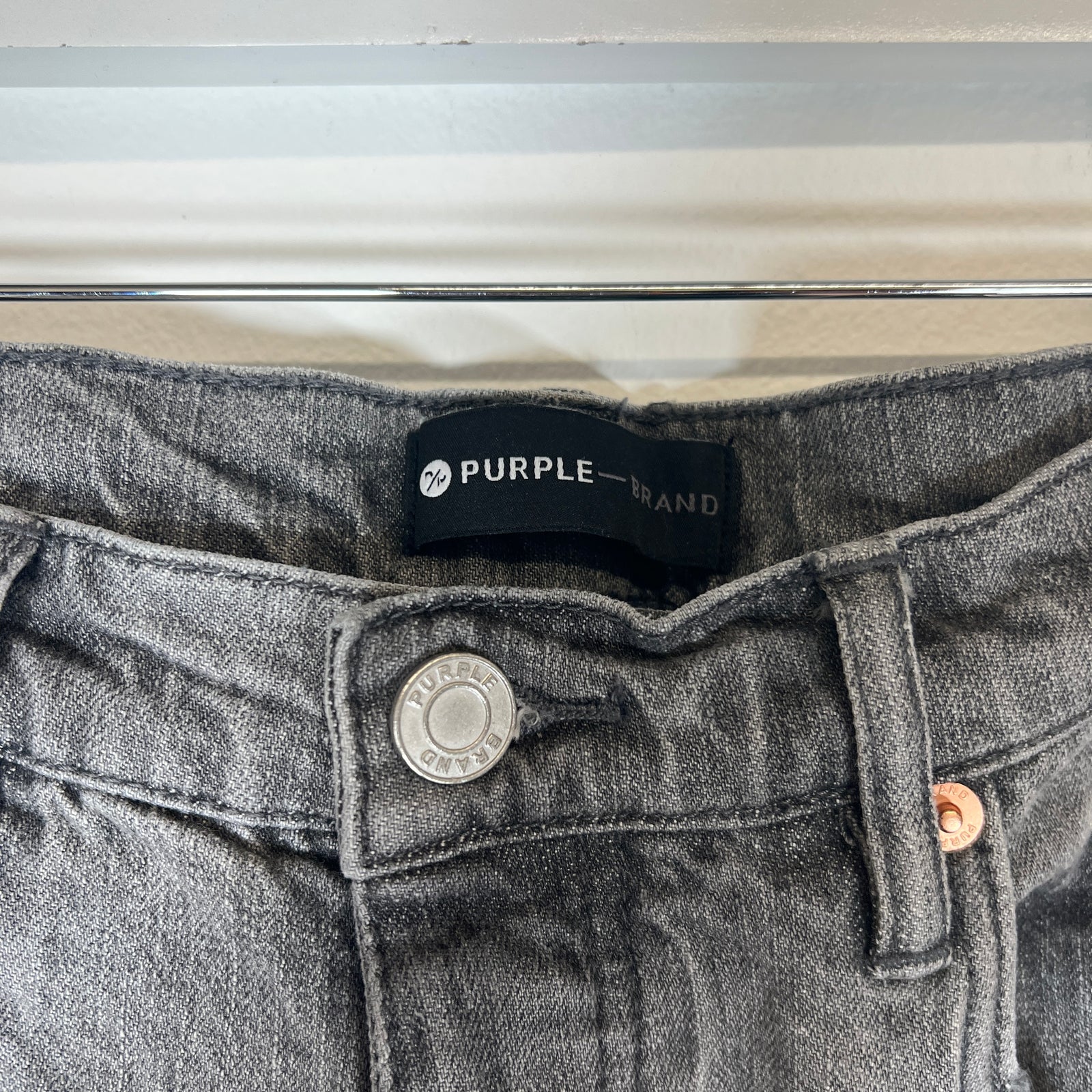 Purple Grey Distressed Jeans Size 32