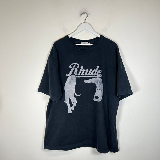 Rhude Vintage Washed Black Cat T-Shirt Size XL