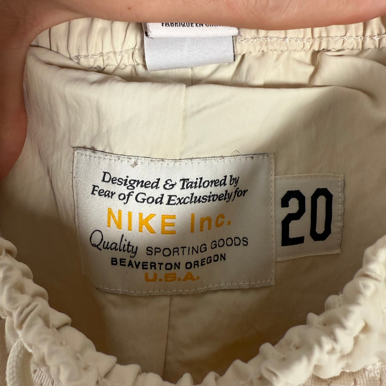 Fear Of God x NBA x Nike Cream Basketball Shorts Size S