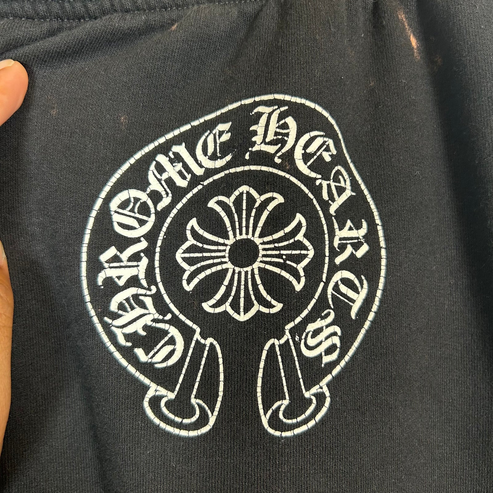 Chrome Hearts Black Horseshoe Logo Sweatpants Size XL