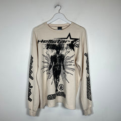 Hellstar Cream Victory Lap Thermal Longsleeve Size M