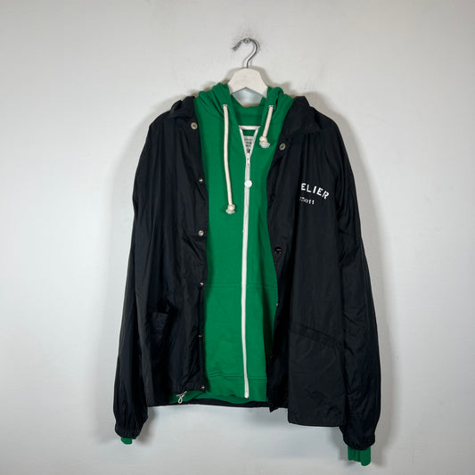 Maison Margiela Green 2N1 Zip-Up Hoodie Size S