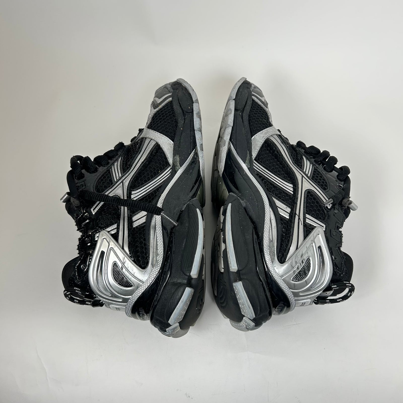 Balenciaga Black/Silver Mesh Runners Size 40