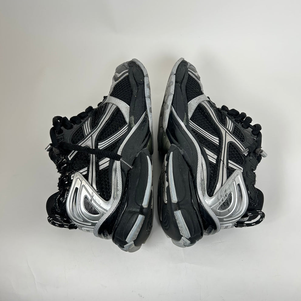 Balenciaga Black/Silver Mesh Runners Size 40