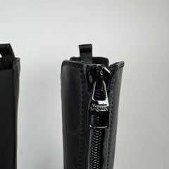 Alexander McQueen Black Knee High Tread Slick Boots Size 42