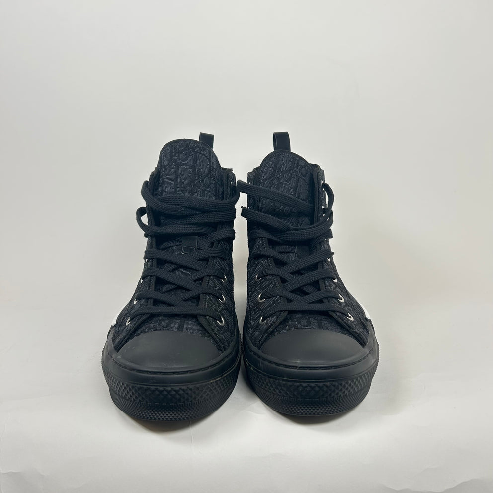 Dior B23 Black Jacquard High Top Sneaker Size 44