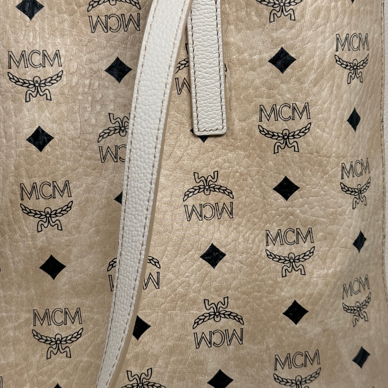 MCM Beige Liz Monogram Medium Tote Bag