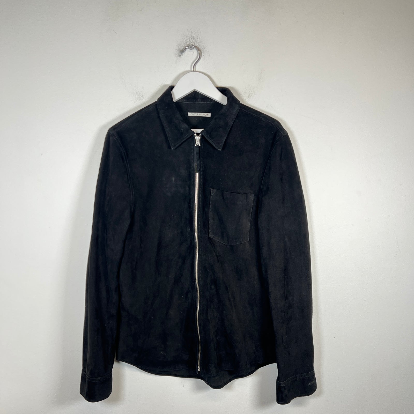 Our Legacy Black Suede Zip Up Jacket Size M