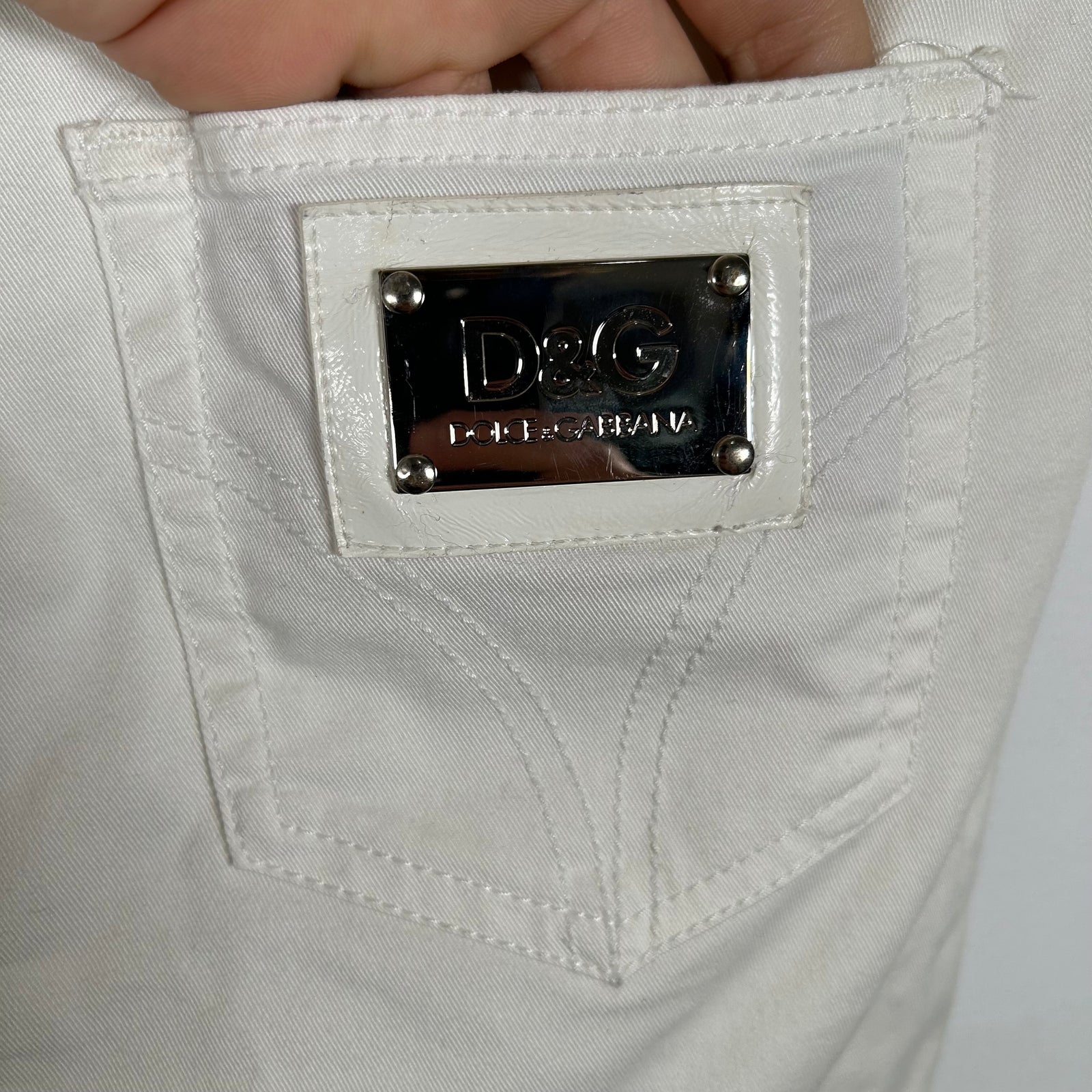 Dolce & Gabbana White Pin-Stripe Skirt Size 27