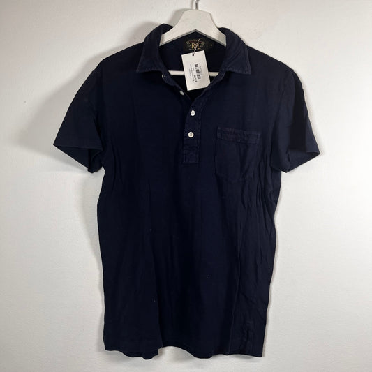 RRL Dark Navy 1/4 Polo Shirt Size S