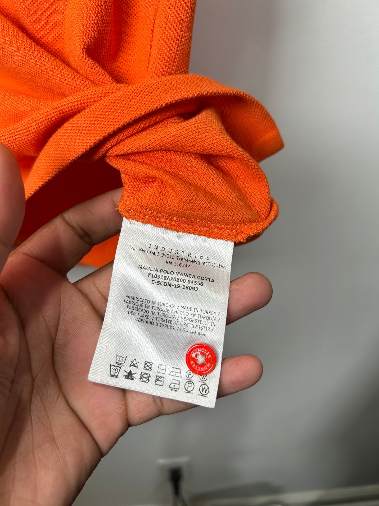 Moncler Orange Polo Shirt Size M