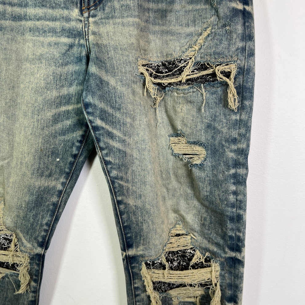Amiri Dirty Indigo Bandana MX1 Jeans