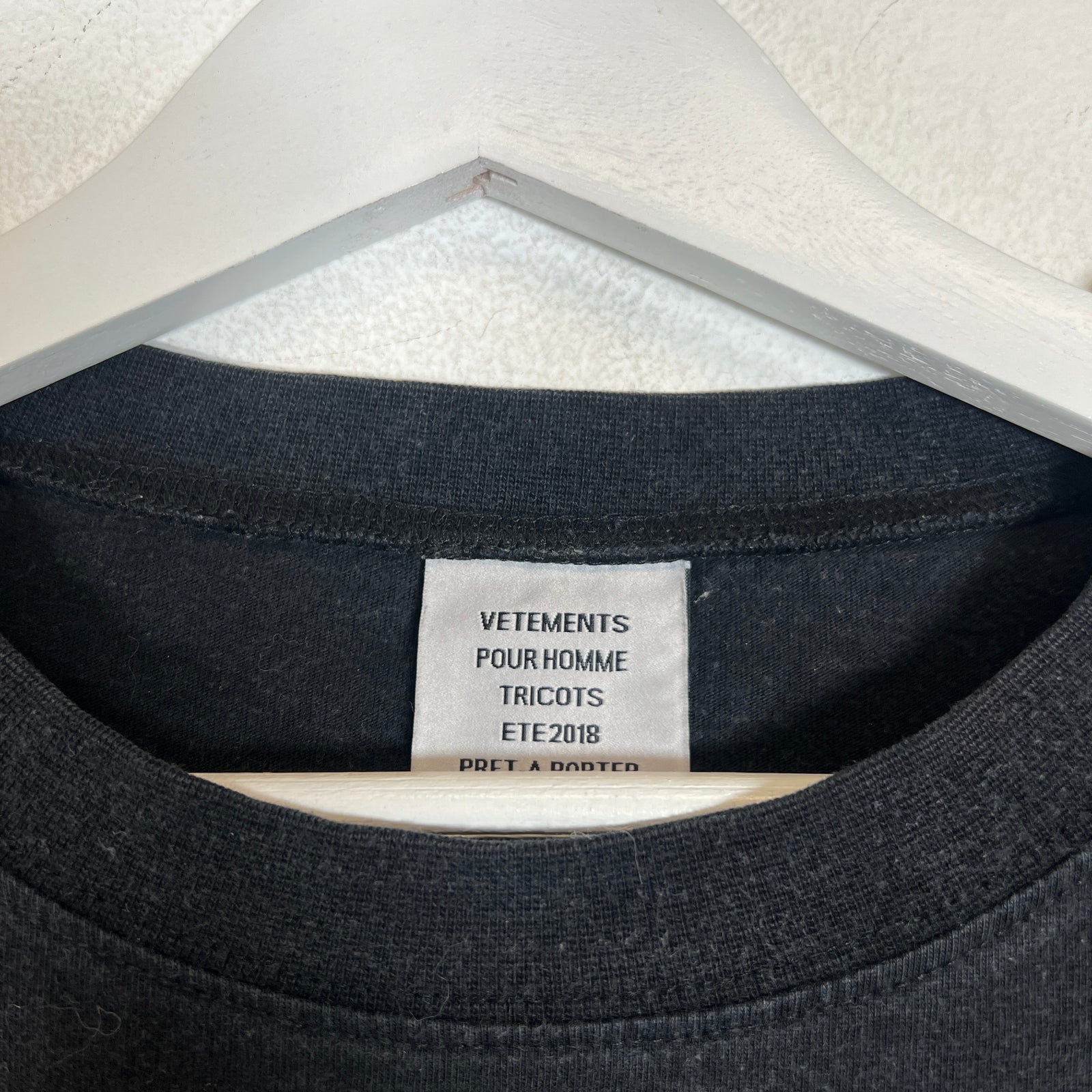 Vetements Black Reflective Staff T-Shirt Size L
