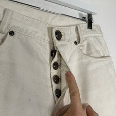 Chrome Hearts White Fleurknee Jeans Size 30