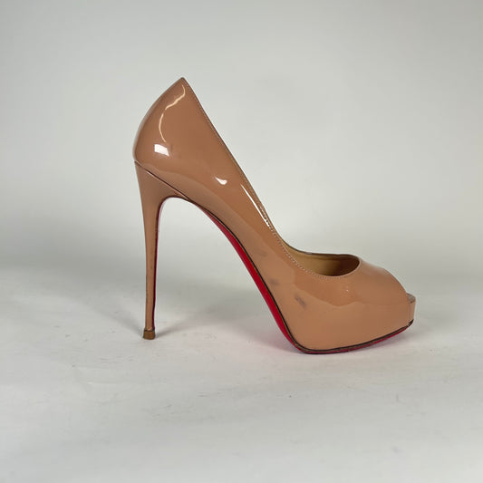 Christian Louboutin Lady Peep Nude Heels Size 38