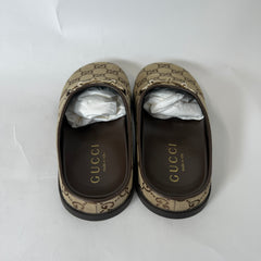 Gucci Beige GG Supreme Horsebit Mules Size 39