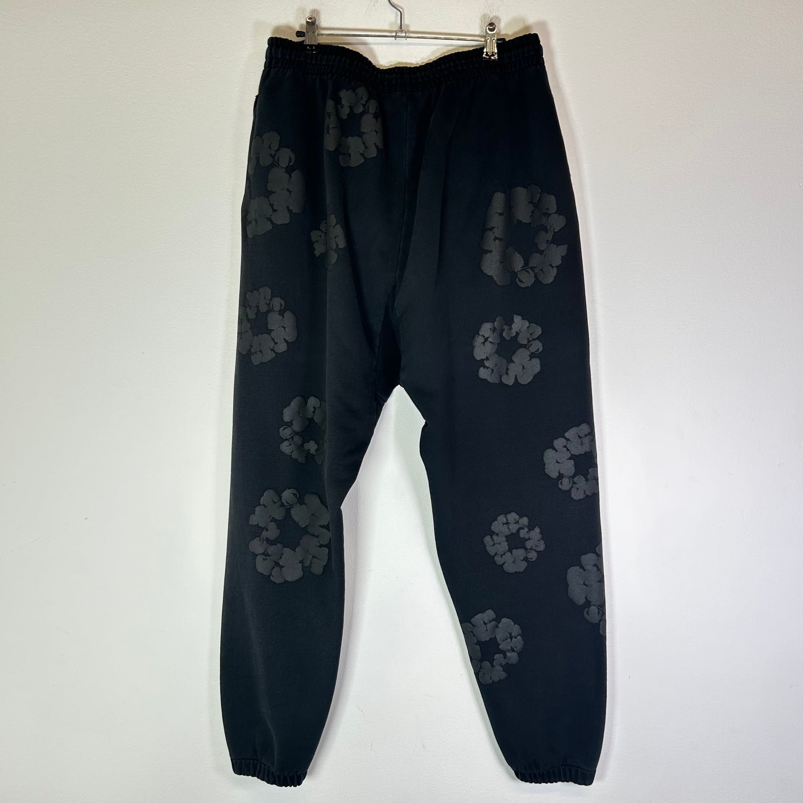 Denim Tears Black Mono Wreath Sweatpants
