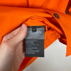 Prada Orange Poplin Button Up Shirt Size L