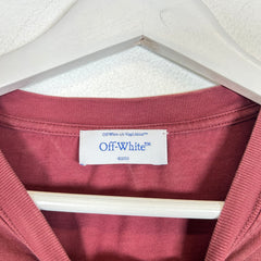 Off-White Burgundy Logo T-Shirt Size L
