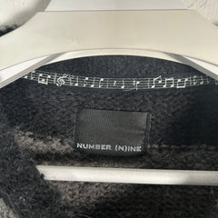 Number (N)ine Striped Black/Grey Distressed Sweater Size 3
