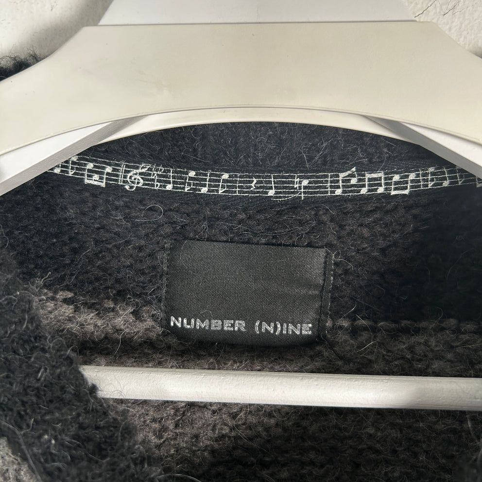 Number (N)ine Striped Black/Grey Distressed Sweater Size 3