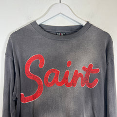 Saint Michael Grey/Red Foot Print Long Sleeve Size M