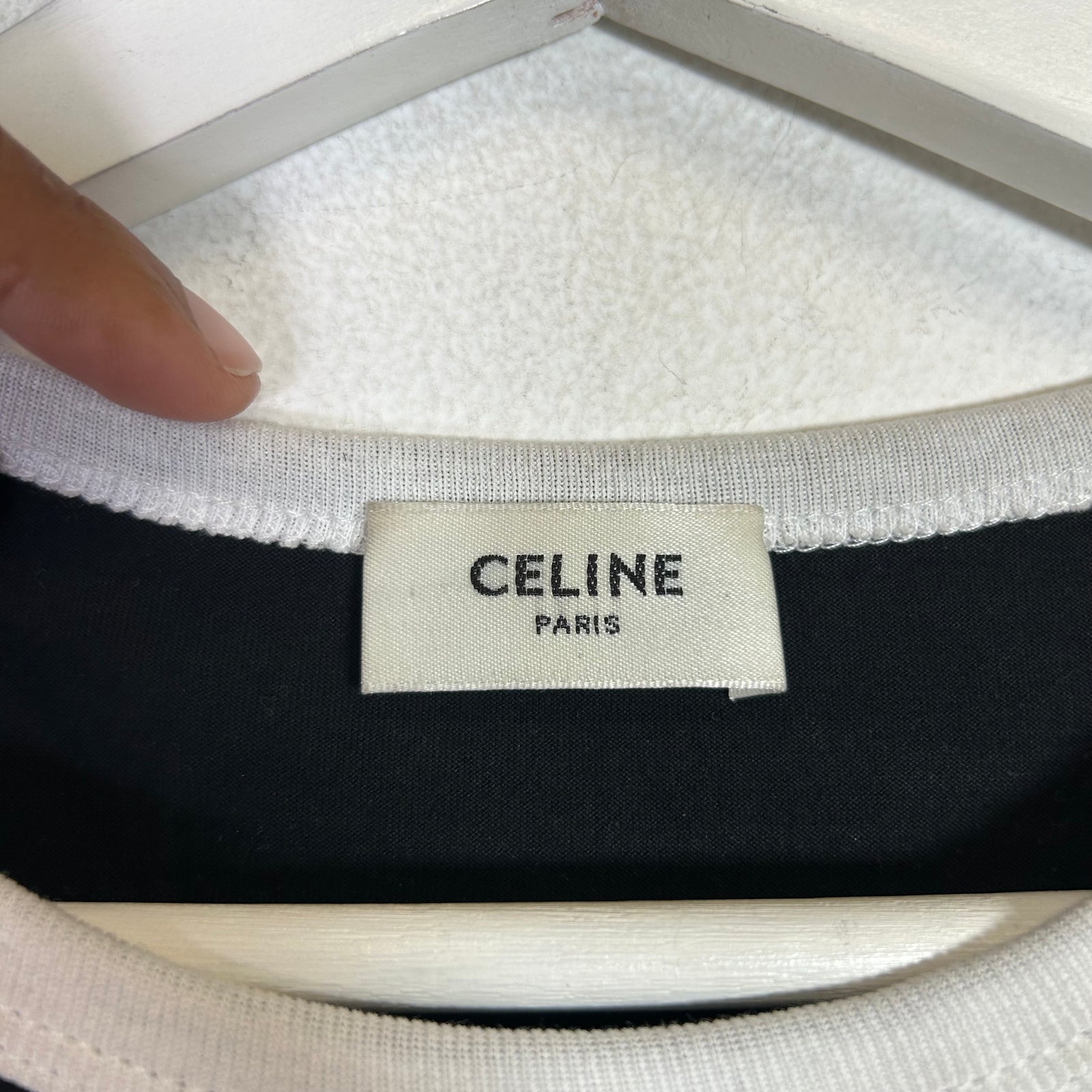 Celine Paris Triomphe Logo Ringer T-Shirt