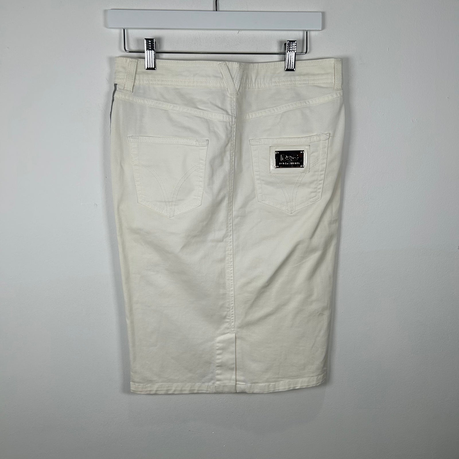 Dolce & Gabbana White Pin-Stripe Skirt Size 27