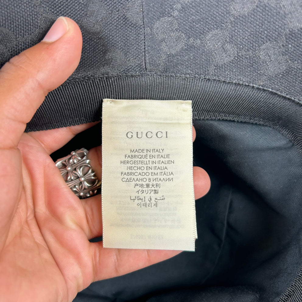 Gucci Black GG Canvas Bucket Hat Size L