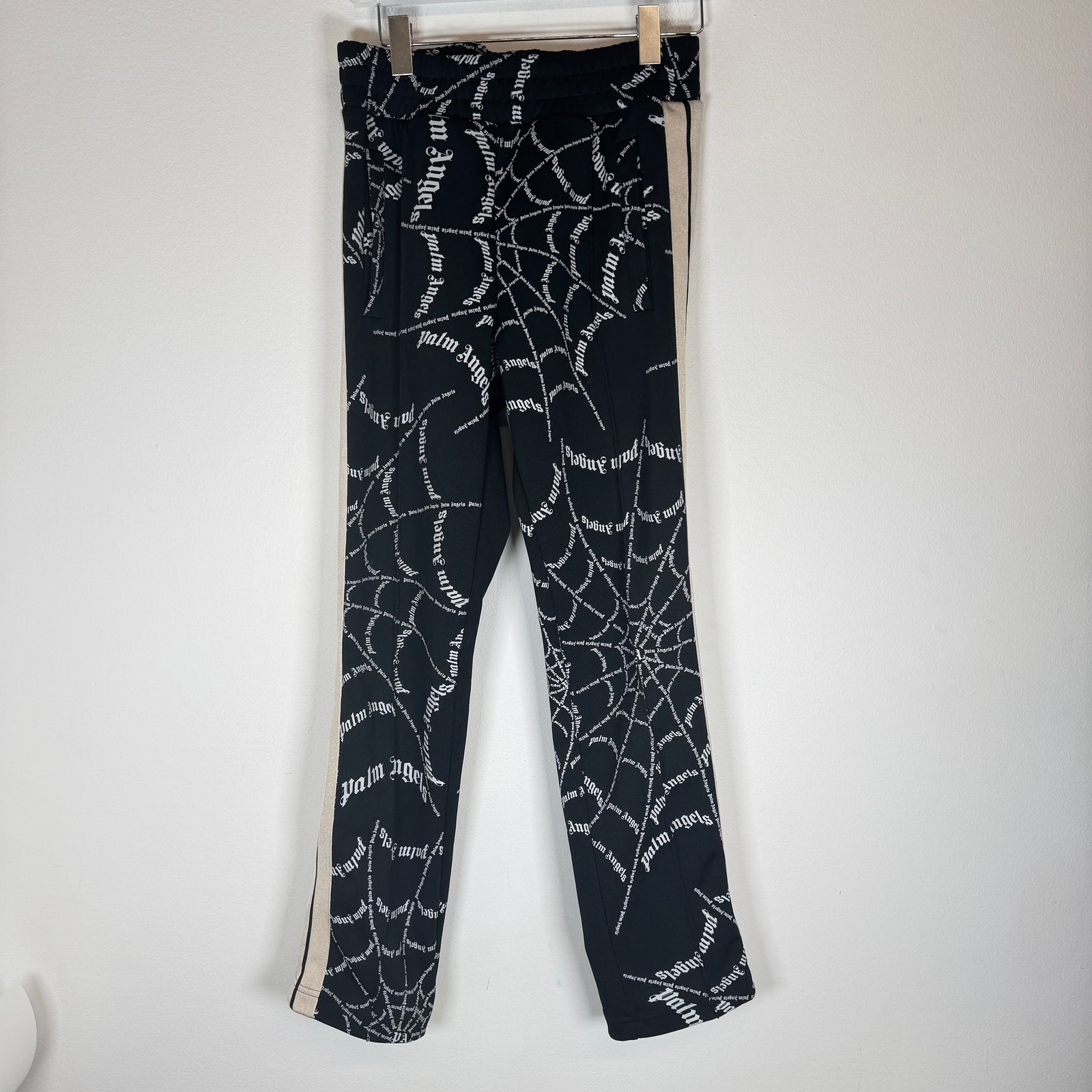 Palm Angels Black Spiderweb Track Pants Size S