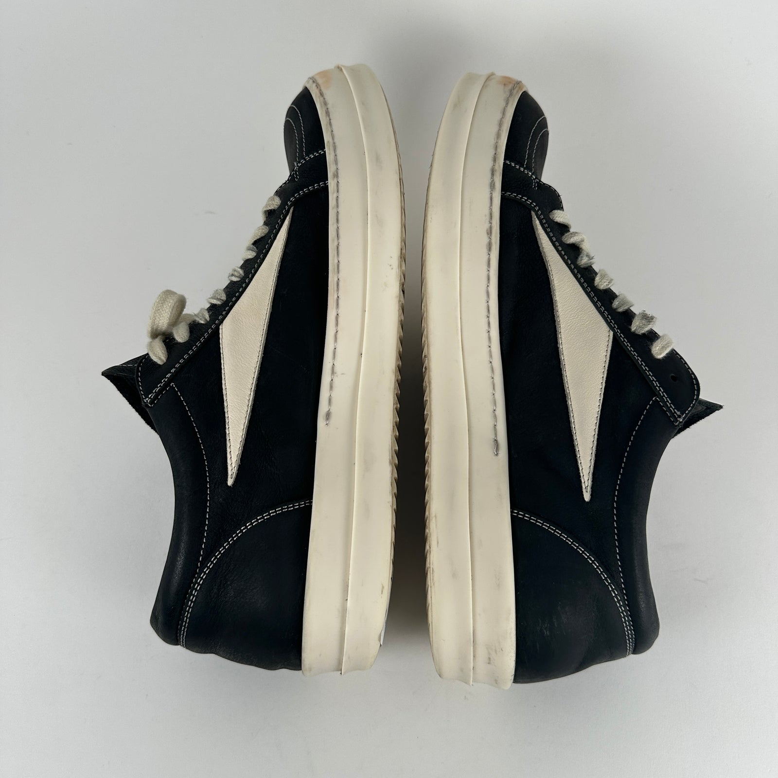 Rick Owens Black/Milk Vintage Low Top Sneakers Size 44