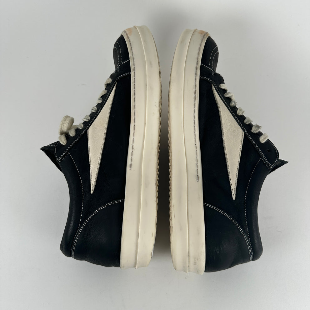 Rick Owens Black/Milk Vintage Low Top Sneakers Size 44