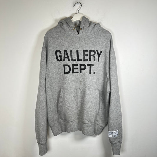 Gallery Dept Grey Logo Hoodie Size L