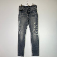 Amiri Grey Military Stencil Jeans Size 33