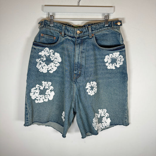 Denim Tears Lightwash Wreath Denim Shorts Size L