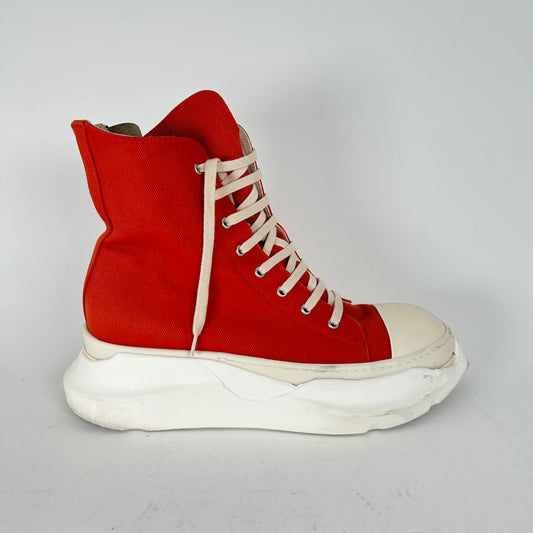 Rick Owens Orange Abstract High-Top Sneaker Size 45