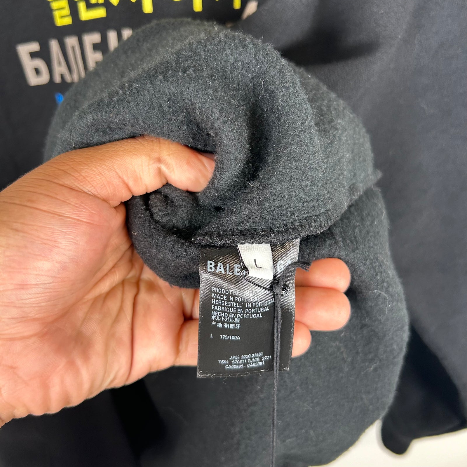Balenciaga Black Languages Medium Fit Hoodie Size L